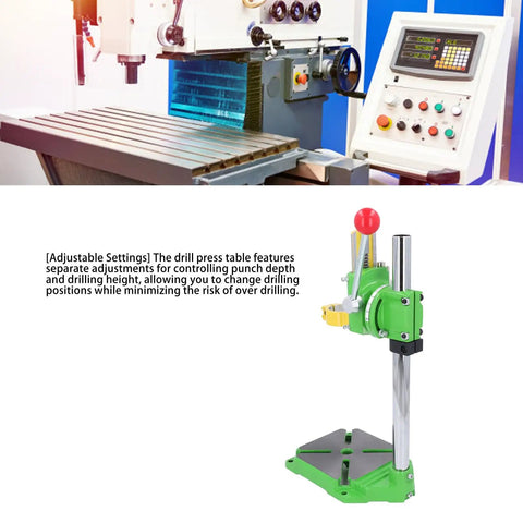 Adjustable Vertical Drill Stand With 90 Degree Rotation Floor Drill Press Table 60mm Travel Fits 38mm To 43mm Drills displayed