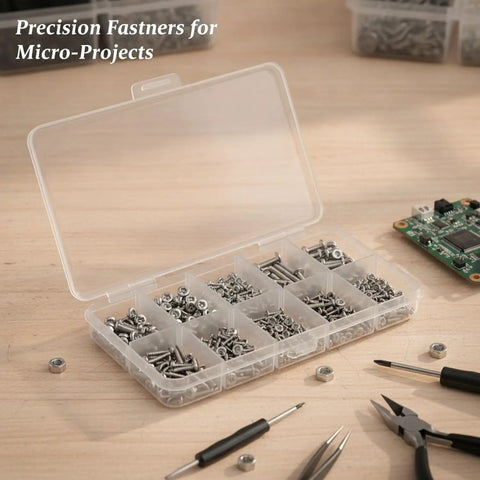 316 Stainless Steel Micro Fastener Kit With Metric Screws And Nuts M1 Through M1.6 For Precision Electronics And Marine Hardware Repair in organizer case