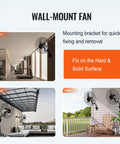 Two Pack 20 Inch Wall Mount Fans With Oscillation, 3 Speed High Velocity Industrial Fans for Gym, Deck, Patio