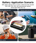 High Capacity 5600mAh 3.7V Li Ion Battery Pack with JST PH 2.0 2 Pin Plug for RC cars, drones, boats, and portable lighting projects