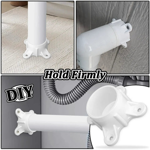 Collage of PVC Flange Fittings For One And A Half Inch PVC Pipe 12 Pack Gloss White Table Screw Caps for DIY projects and supports