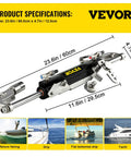 Outboard Hydraulic Steering Kit For Boats With 300HP Cylinder, Helm Pump And 20ft Hydraulic Hose Set product dimensions chart