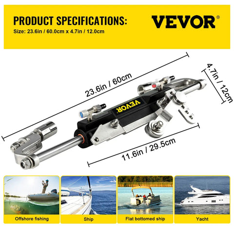 Outboard Hydraulic Steering Kit For Boats With 300HP Cylinder, Helm Pump And 20ft Hydraulic Hose Set product dimensions chart