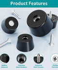 No Slip Rubber Feet For Cutting Boards With 304 Stainless Steel Screws 144 Pcs showing rubber material and screws