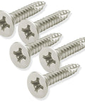 Top Shelf Tough As Nails Door Hinge Screws Satin Nickel Finish For Interior Exterior Residential And Commercial Use Superior Corrosion Resistant Solid Alloy Steel 9 X 1 Inch Long Lasting Hardware Pack Of 25 visible in a close-up arrangement.