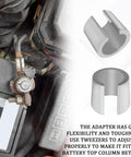 Heavy Duty Lead Alloy Battery Terminal Post Shims Quick Fix For Loose Fits Bulletproof Conductivity Universal Adapter Sleeves on battery terminal.