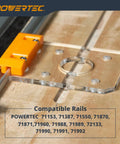 Real Deal Router Guide Rail Adapter For DeWalt DWP611 And DCW600B Fixed Base Trim Routers compatible with various rails on wood surface.