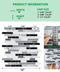 Self Adhesive Peel And Stick Kitchen Backsplash Tiles Gray 12x12 In 10 Sheets Vinyl Decorative Tile Panels size chart
