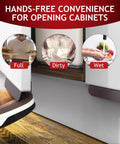1 Pack Under Cabinet Foot Pull Opener 4 Inch Matte Black Hands Free Toe Pull With Adhesive And Screws in kitchen setting
