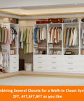 Premium Modular Closet System With Twelve Roomy Drawers Expands Effortlessly From Eight To Twenty One Feet No Sweat Setup in a spacious walk-in layout