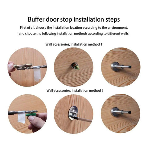 Four Adjustable Leveling Feet With Stainless Steel Rubber Cushions For Wall Protection And Door Suction Mounts Built Tough Swivel Levelers Easy Height And Angle Adjustment Keeps Walls Scratch Free And Doors Sliding Smooth installation steps for wall mount