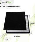 True HEPA Replacement Filter With Activated Carbon Prefilter For Aura IC-5018 And Sensa IC-5120 Air Purifiers dimensions