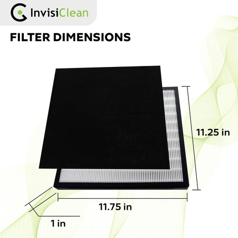 True HEPA Replacement Filter With Activated Carbon Prefilter For Aura IC-5018 And Sensa IC-5120 Air Purifiers dimensions