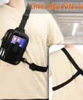Universal Chest Harness With Easy Access Carry Pouch Fits Symbol Zebra USPS And Other Postal Scanners Grab And Go Ready Durable Black Holder