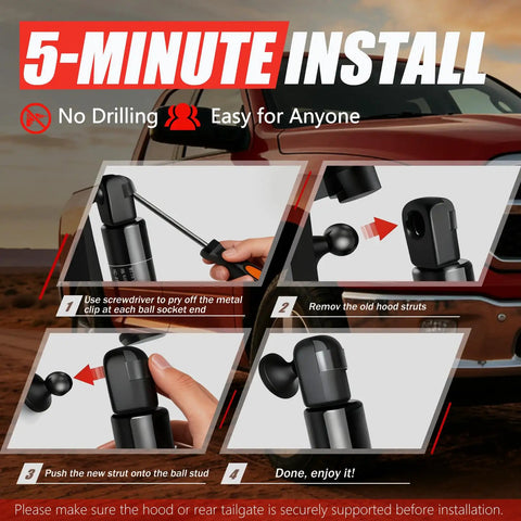 5-minute install instructions for No Sweat Swap Heavy Duty Rear Hatch Struts For 2004 To 2009 Toyota Prius Hatchback.