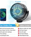 Keep Your Cabin Vibe Fresh With This Magnetic Cruise Fan 12000 Mah Battery 3 Speed Settings 6 inch portable fan with LED lights.