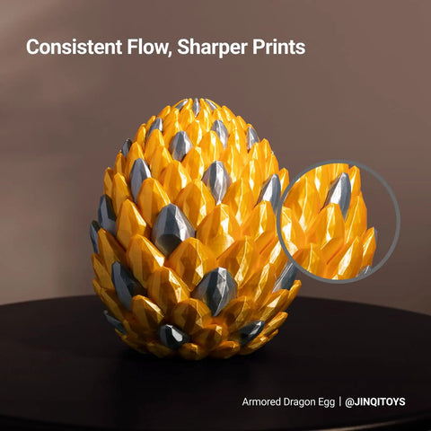 Top Shelf Silk PLA Filament 1.75Mm For FDM 3D Printers 1Kg Spool displayed as an Armored Dragon Egg sculpture.