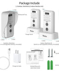 Easy Install Wireless Intercom Doorbell Chime For Home Expandable System With Indoor And Outdoor Transmitters And Receivers White 1T2 set