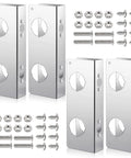 Four Pack Door Reinforcement Plates for One and Three Quarters Inch Thick Doors Stainless Steel Jamb Plate With Deadbolt Cover