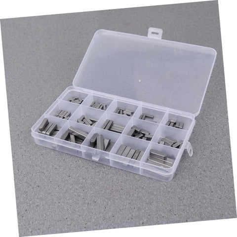 140 Piece Square Parallel Bond Kit Flat Head Machine Keys Connective Pins Solid Steel Build For Tight Workpiece Connections Good For DIY Shelves Electrical Appliances Pro Workshop Assembly This Heavy Duty Key Set Is A Game Changer For Repairs, in plastic case