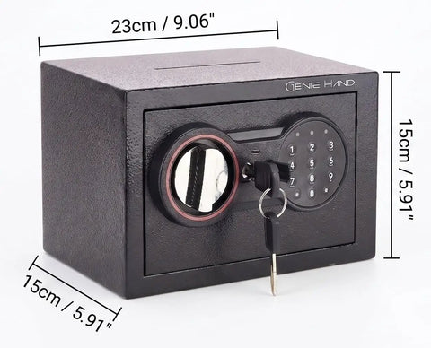 Heavy Duty Digital Timer Lockbox With Weekly Scheduled Access And Front Usb Charging Port Gold Finish Desktop Safety Case, 23cm x 15cm.