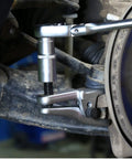 Beefy Adjustable Ball Joint Separator Tool For Auto Repairs Durable Steel Construction With Black Oxide Pins in use