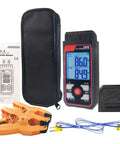 Go-To Dual Channel Digital K Type Thermocouple Thermometer With 2 HVAC Clamps And 2 Probes, Wide -328 To 2500 F Range, LED Backlight, Adjustable Compensation, Handy HVAC Lab Tool For Quick Readouts. Kit with case, manual, clamps, probes