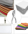 24 Pack One Quarter Inch Single Hole Puncher Set With 5 Sheet Capacity, Metal Construction, Built In Confetti Storage in use.