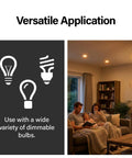 Smooth 450W Tri Color Rocker Dimmer Switch For Led And Cfl Bulbs 3 Way Dual Location Control No Sweat Install Heavy Duty Build For Big Rooms And Open Layouts One Pack in a cozy living room with dimmable bulbs.