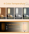 Modern Floor Lamp With Remote Control For Bedroom Living Room Office 4 Color Temperature Stepless Dimmer LED Light Bar display