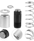 Hydraulic Floor Jack Replacement Parts Kit With Spring Washers And Piston Kit, Rubber Components, Enhanced Pressure Distribution, Precise Fit For Car Jack Hydraulic Accessories, Durable And Easy Install, DIY Friendly, Garage Ready shown with piston, spring and washers