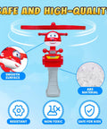 Outdoor Flying Disc Launcher Toy For Kids Ages 3 4 5 6 7 8 Boys And Girls, Easy Pull String Airplane Themed, showing ABS material and features