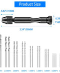 Size details of 36 Piece Hand Drill Set With Pin Vise And 25 Micro Twist Drill Bits Plus 10 PCB Mini Bits
