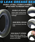 No leak grease seal details for Trailer Hub Bearing Kit For 3500Lbs Tapered Axles From 1-1/16 Inch To 1-3/8 Inch Spindle