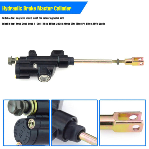 Rear Hydraulic Brake Master Cylinder Pump For Motorcycles And ATVs Universal Fit 50cc 70cc 110cc 125cc 150cc 250cc aluminum