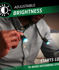 Rechargeable Neck Light With USB Charging, Flexible Hands Free LED Reading Lamp worn while reading a book, adjustable brightness
