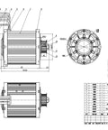 Rock Solid 4000 Watt Brushless Mid Drive Electric Motor For Moped Scooter Atv Go Kart engineering drawing with dimensions and wiring diagram.