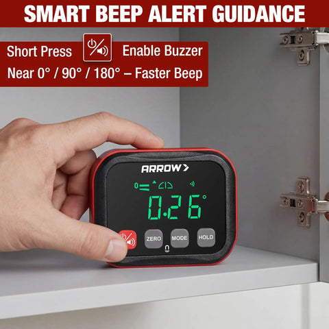 Job Site Ready Digital Angle Gauge And Knockout Precision Electronic Protractor Finder With Bullseye Accuracy displayed at 0.26 degrees.