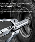 Grease gun coupler with 6 claws for tight lock, ideal for leakproof grease gun coupler 12000 PSI use.