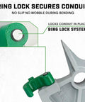 Ring lock system on Staten Tools 2 Inch Emt Bender Shoe Drop-in Replacement ensuring secure conduit for precise bending