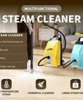 3.5L High Pressure Steam Cleaner With 8 Accessories Fast 40S Heat Up For Home And Car Deep Cleaning Range Hood And Air Conditioner Eco Friendly Pet Safe Heavy Duty Grease Removal Machine in a home setting.