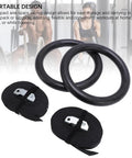 Heavy Duty Gymnastic Rings With Scale Straps For Home Gym Training Black Exercise Rings With 661.38lb Load Capacity