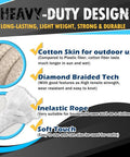 Image showing heavy-duty design features of 200 Feet Poly Cotton Rope 3 By 16 Inch Diamond Braided Your Go To All Purpose Utility Cord.