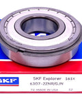 Deep Groove Ball Bearing 6307 ZZ NR GJN Workhorse 35x80x21 mm with metal shielding, snap ring, and high temp grease on SKF box
