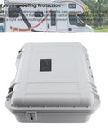 Precision Cut Foam Insert Hard Case With IP67 Waterproof Seal For Mini Satellite Dish And Accessories in white, closed position