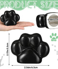 Decorative Paw Print Toilet Bolt Caps Black 2 Pack cute bathroom screw covers, sizes shown in hand and design details.