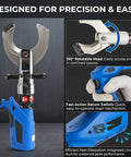 Cordless Cable Cutter With Hydraulic Power 60kN To 250kN Electric Wire Cutter, portable blue cutter with 350° rotatable head