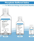Phosphate Buffered Saline Solution PBS Buffer 1X Sterile 0.1 Micron Filtered 500 mL For Rock Solid Lab Performance In Sample Washing Buffer Exchange And General Solution Preparation, 500mL bottle