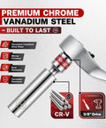 Magnetic Swivel Spark Plug Socket Set with Gap Tool, 3/8 Inch Drive, premium chrome vanadium steel, close-up view