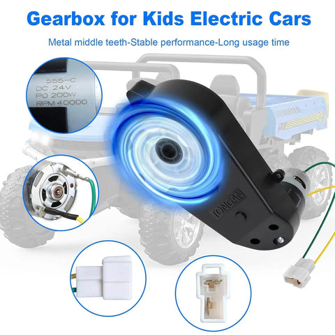 24V High Torque Ride On Motor Upgrade 40000RPM With Gearbox For Kids Electric Cars And ATVs Replacement RS555 Drive Engine